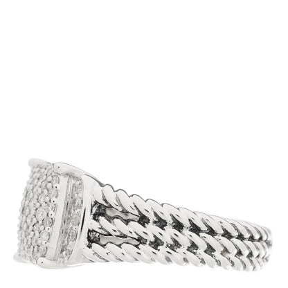 David Yurman Sterling Silver Diamond 10mm Petite Wheaton Ring 54 7 3 of 5