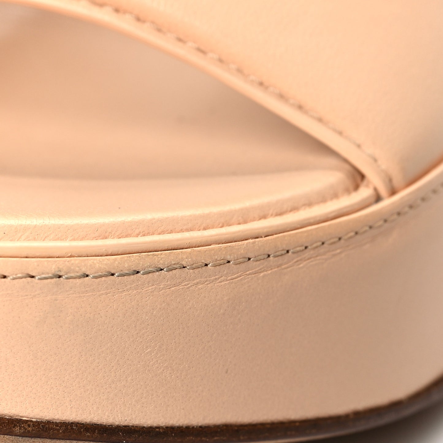 Nappa Slide Platform 115 Wedge Sandals 40 Macaroon