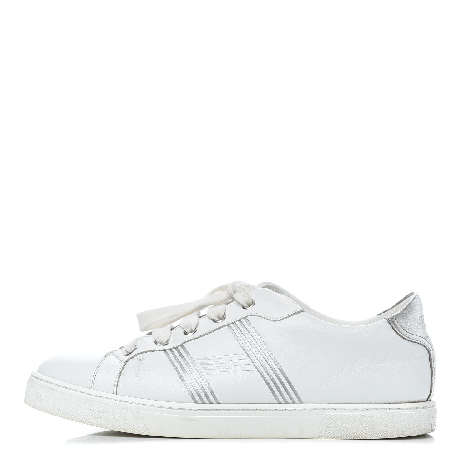 Hermes Nappa Womens Avantage Sneakers 39.5 White Argent 1 of 24