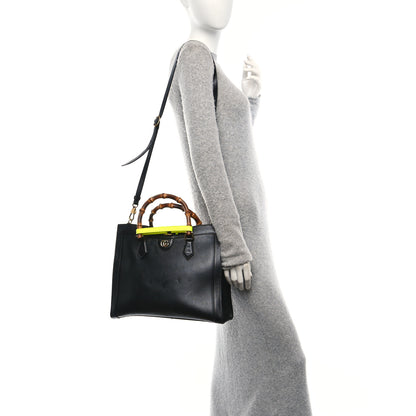 Gucci Calfskin Medium Diana Tote Bag Black Yellow Fluo 2 of 10