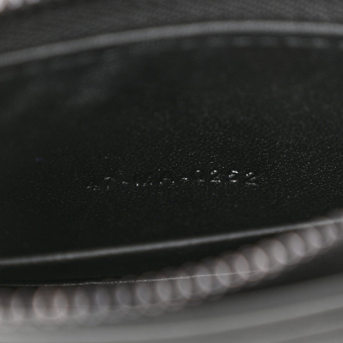 Calfskin Macrocannage Diamond Caro Zipped Pouch With Chain Black