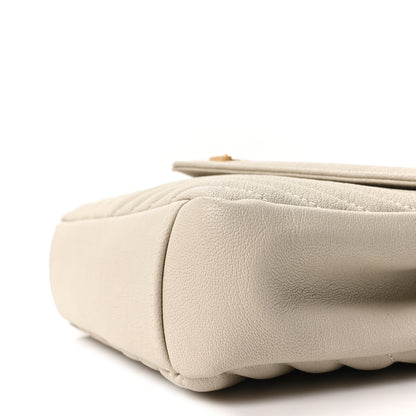 Saint Laurent Sheepskin Matelasse Chevron Monogram Medium College Bag Crema Soft 9 of 9