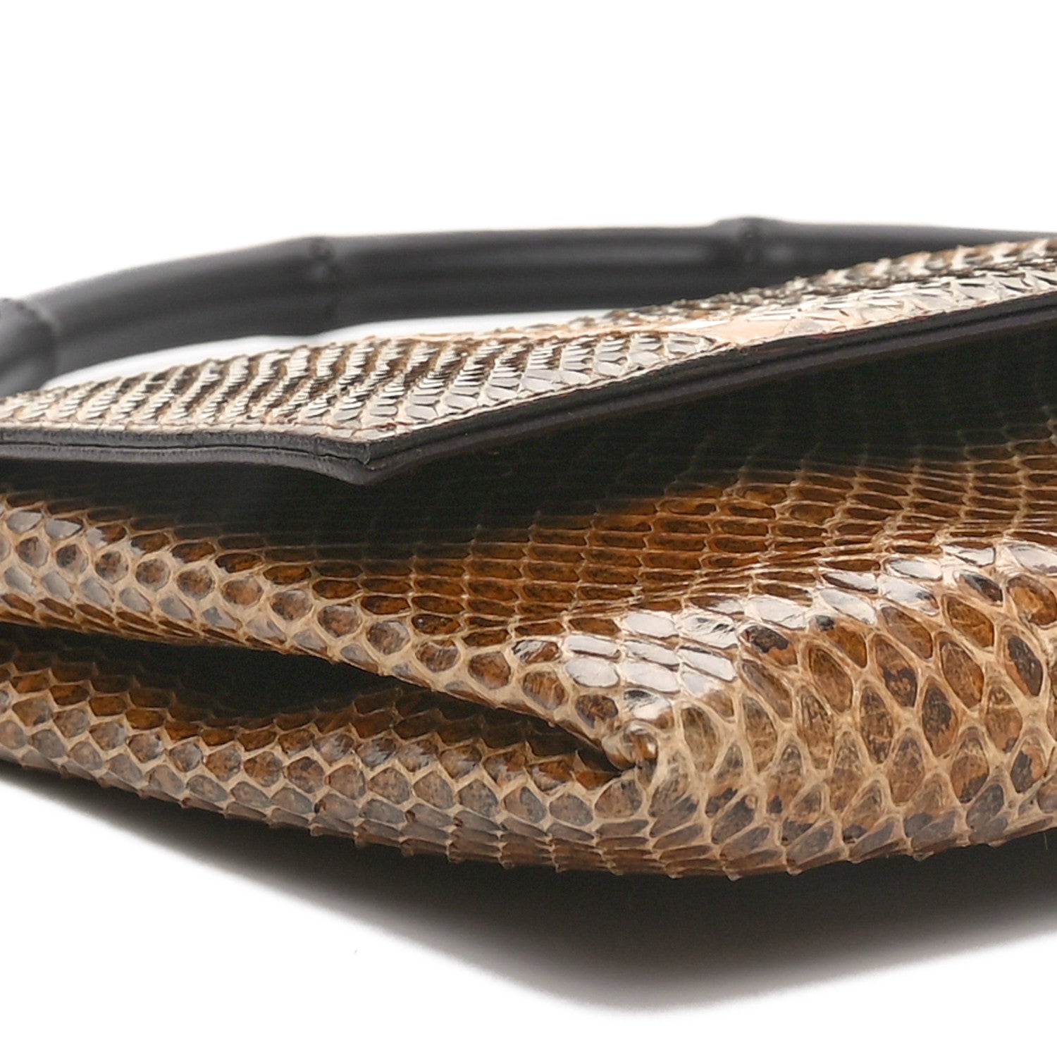 Gucci Snakeskin Bamboo Top Handle Bag Natural 9 of 10