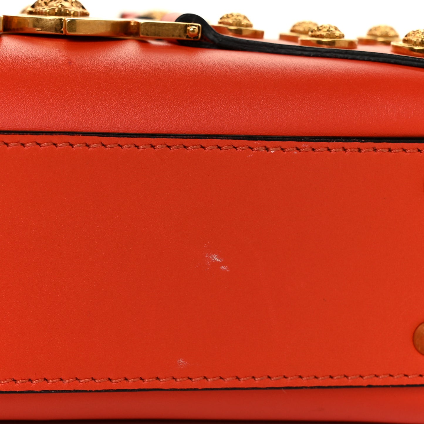 Calfskin Small Medallion Tribute Bowling Bag Orange