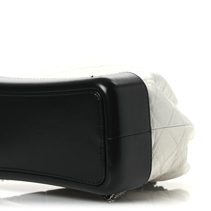 Chanel Aged Calfskin Quilted Gabrielle Backpack Black White 9 of 11