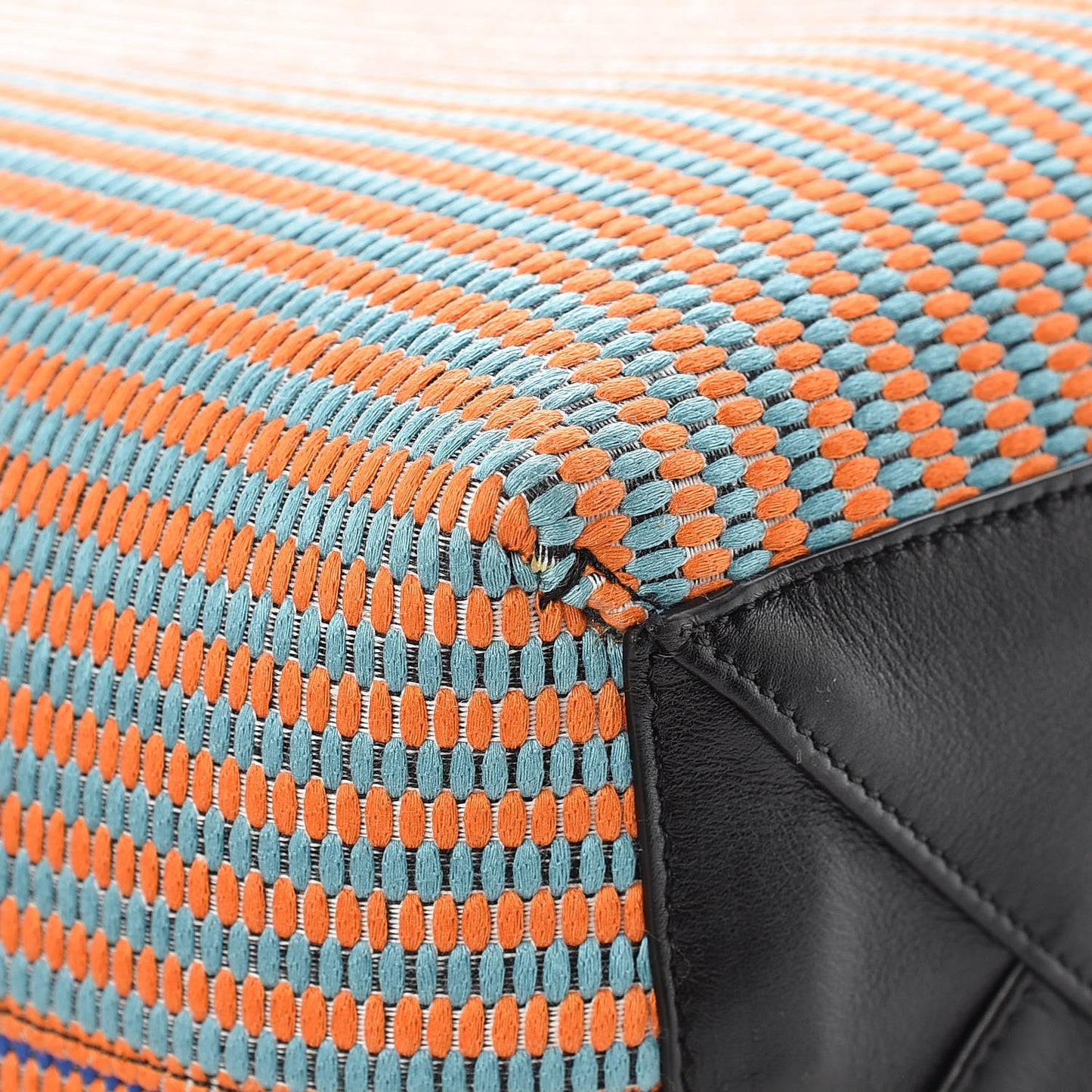 Woven Canvas Small Twisted Cabas Multicolor