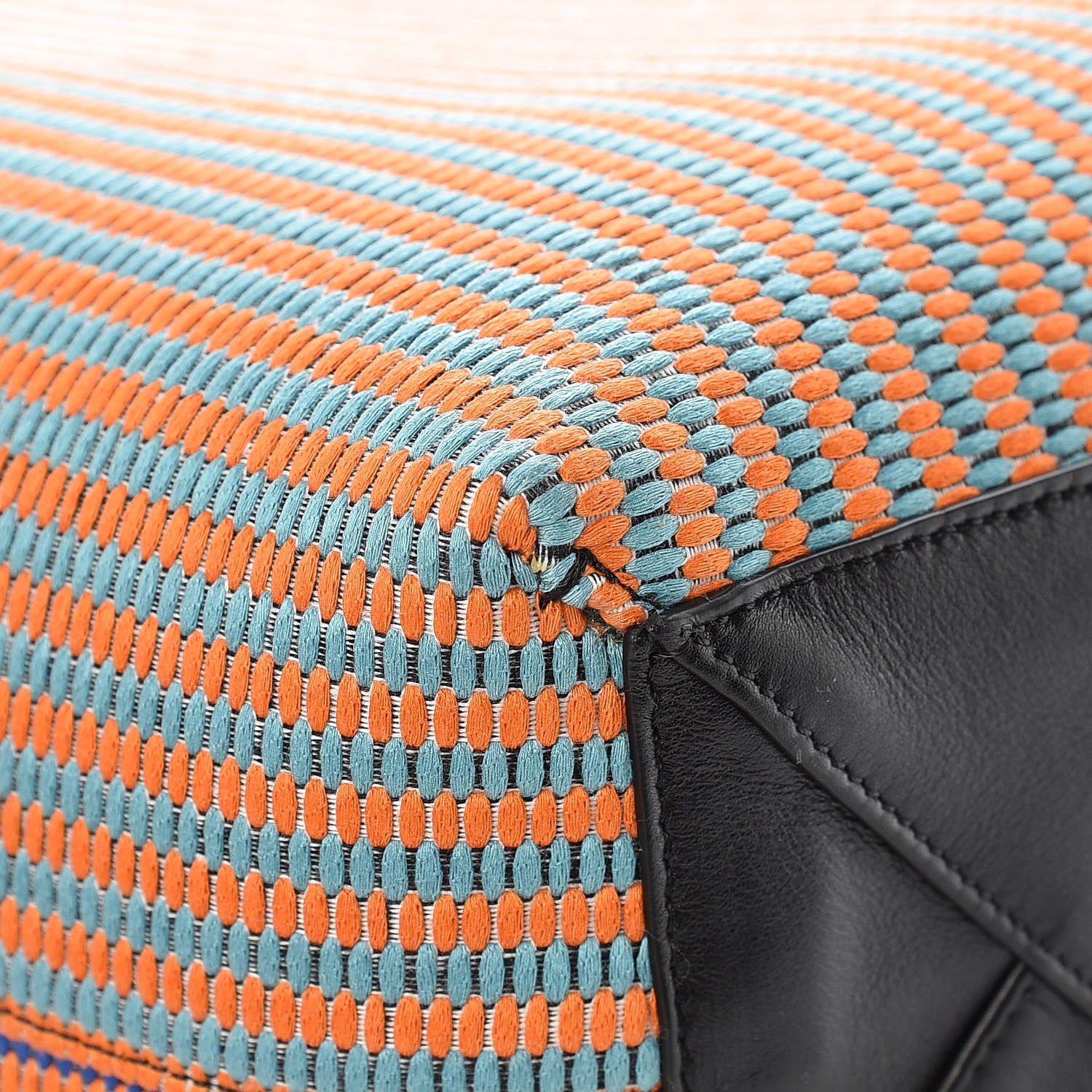Celine Woven Canvas Small Twisted Cabas Multicolor 16 of 17