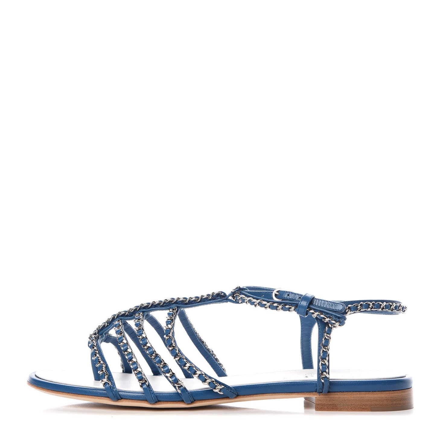 Kid Chain CC Logo Thong Sandals 40.5 Blue