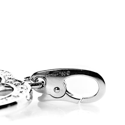 Cartier 18K White Gold Diamond Heart Double C Charm 3 of 4