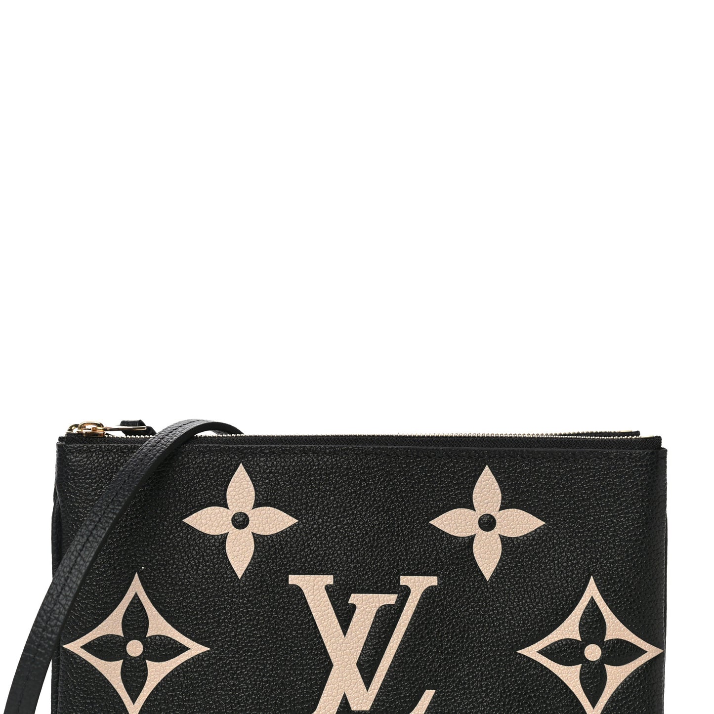 Empreinte Monogram Giant Double Zip Pochette Black Cream