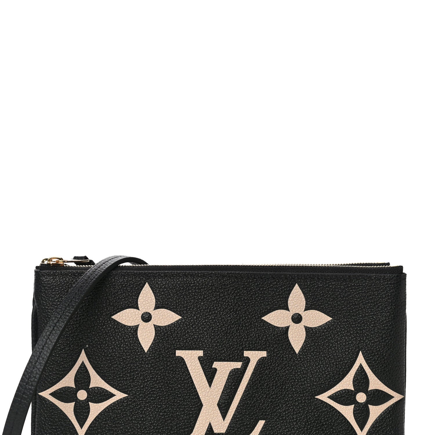 Louis Vuitton Empreinte Monogram Giant Double Zip Pochette Black Cream 8 of 11