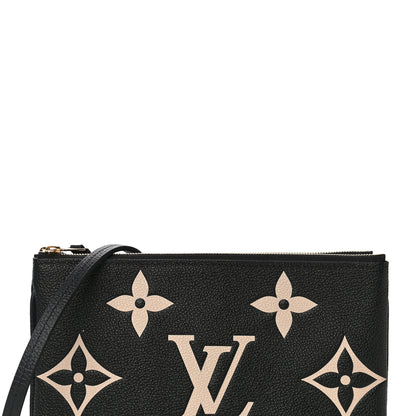 Louis Vuitton Empreinte Monogram Giant Double Zip Pochette Black Cream 8 of 11