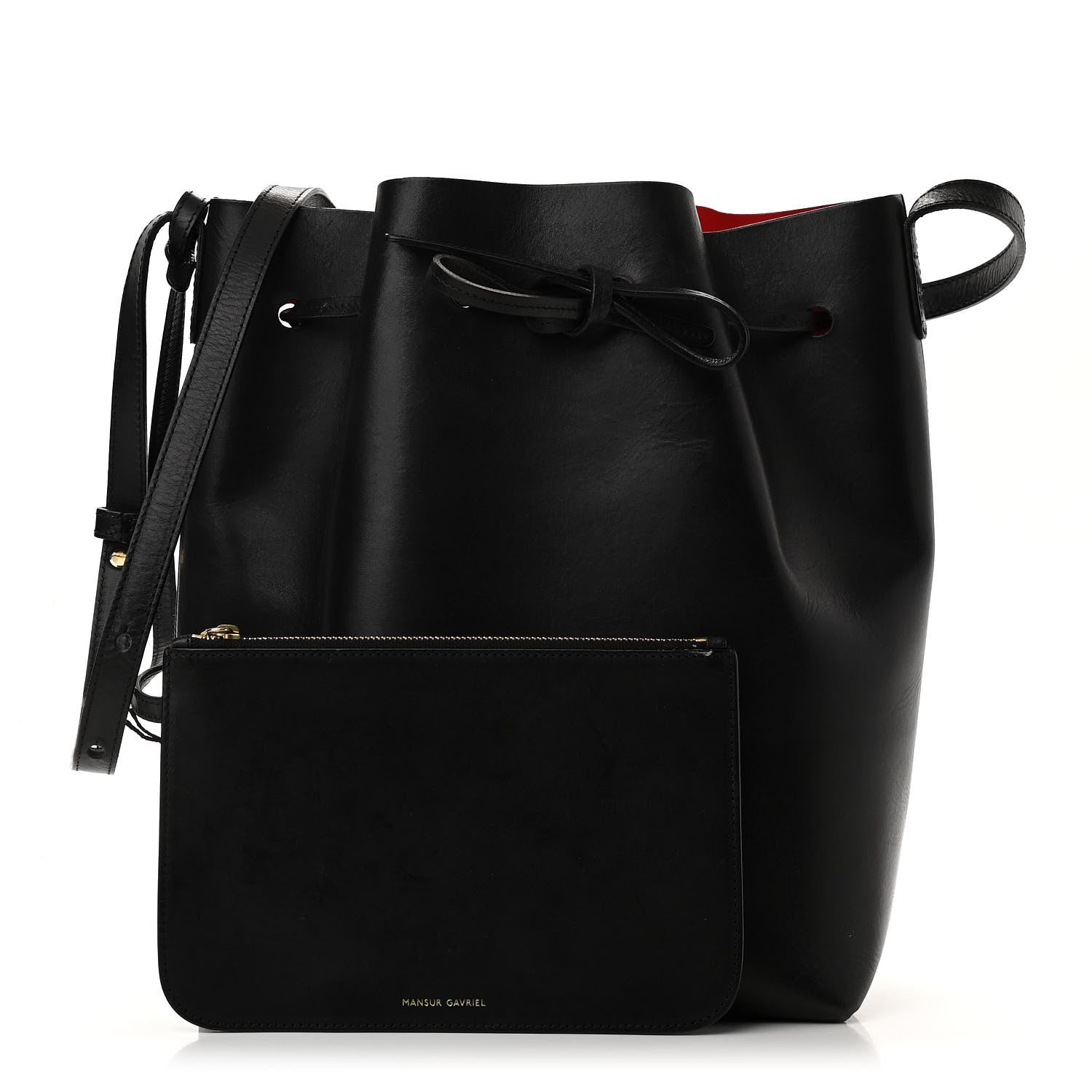 Mansur Gavriel Vegetable Tanned Calfskin Bucket Bag Black Flamma 1 of 13