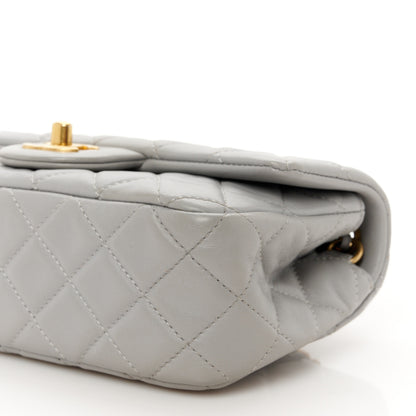 Chanel Lambskin Quilted Mini Rectangular Pearl Crush Flap Grey 11 of 11