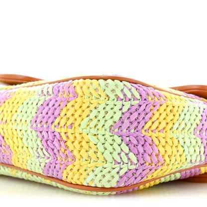 Gucci Calfskin Raffia Woven Small GG Marmont Shoulder Bag Multicolor 10 of 10