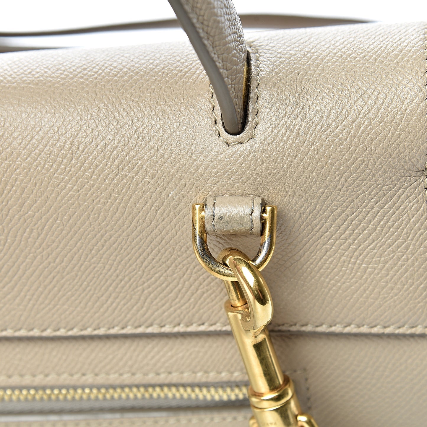 Grained Calfskin Mini Belt Bag Light Taupe