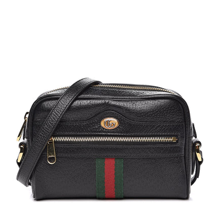 Gucci Calfskin Web Mini Ophidia Shoulder Bag Black 1 of 10