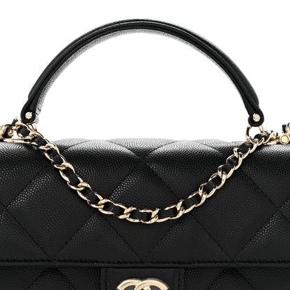 Chanel Caviar Quilted Retro Mini Twist Top Handle Clutch Flap Black 9 of 12