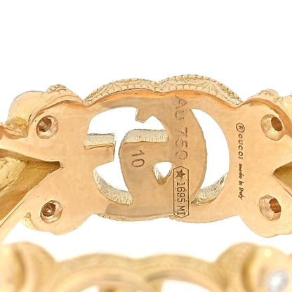 Gucci 18K Yellow Gold Diamond Flora Ring 50 5.25 4 of 4