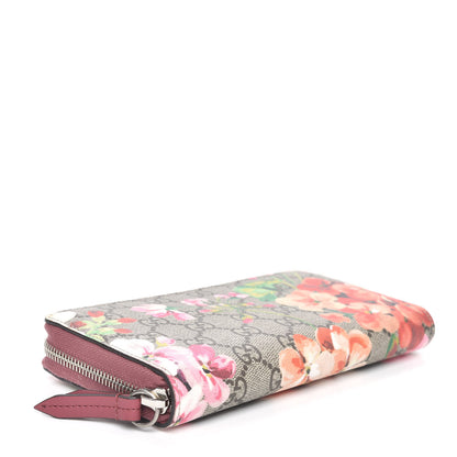 Gucci GG Supreme Monogram Blooms Zip Around Wallet Beige Multicolor Dry Rose 4 of 9