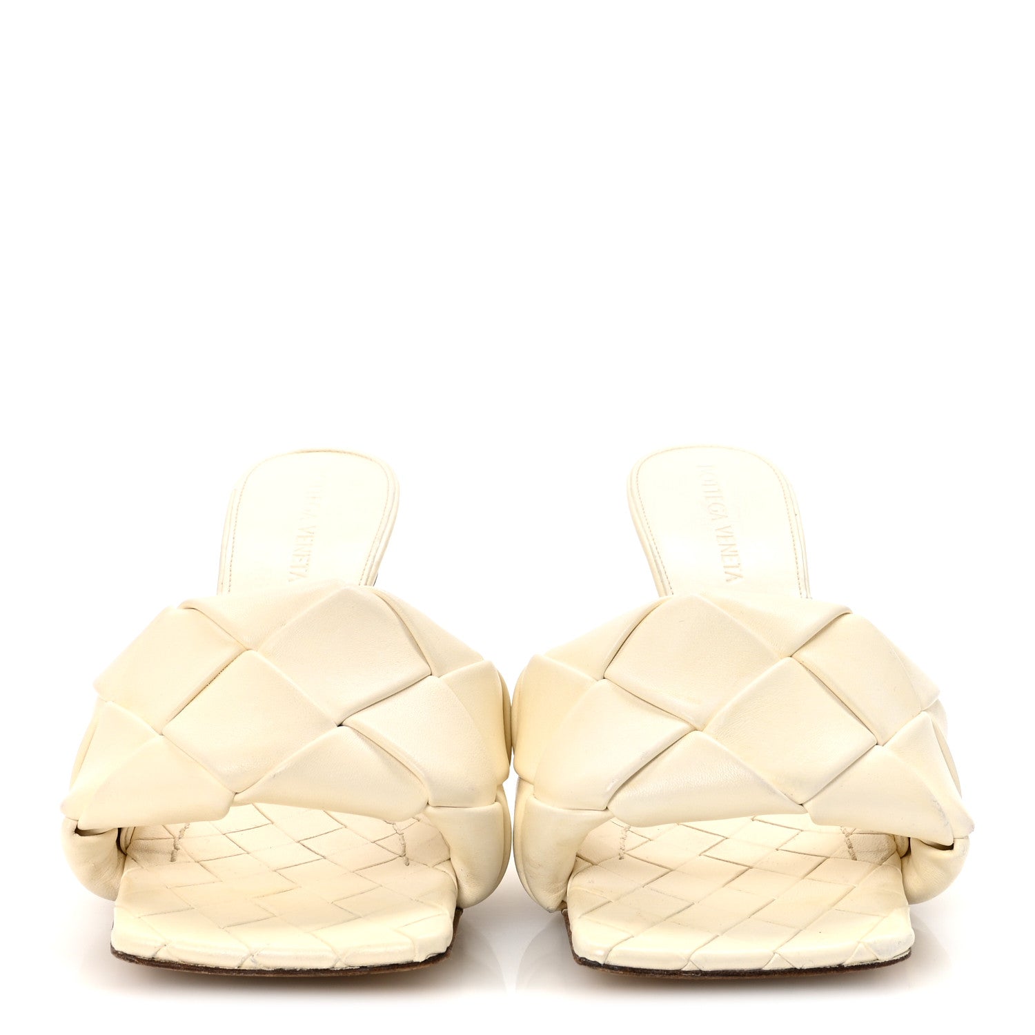 Bottega Veneta Nappa Maxi Intrecciato Lido 90mm Mule Sandals 35.5 Wax 5 of 16