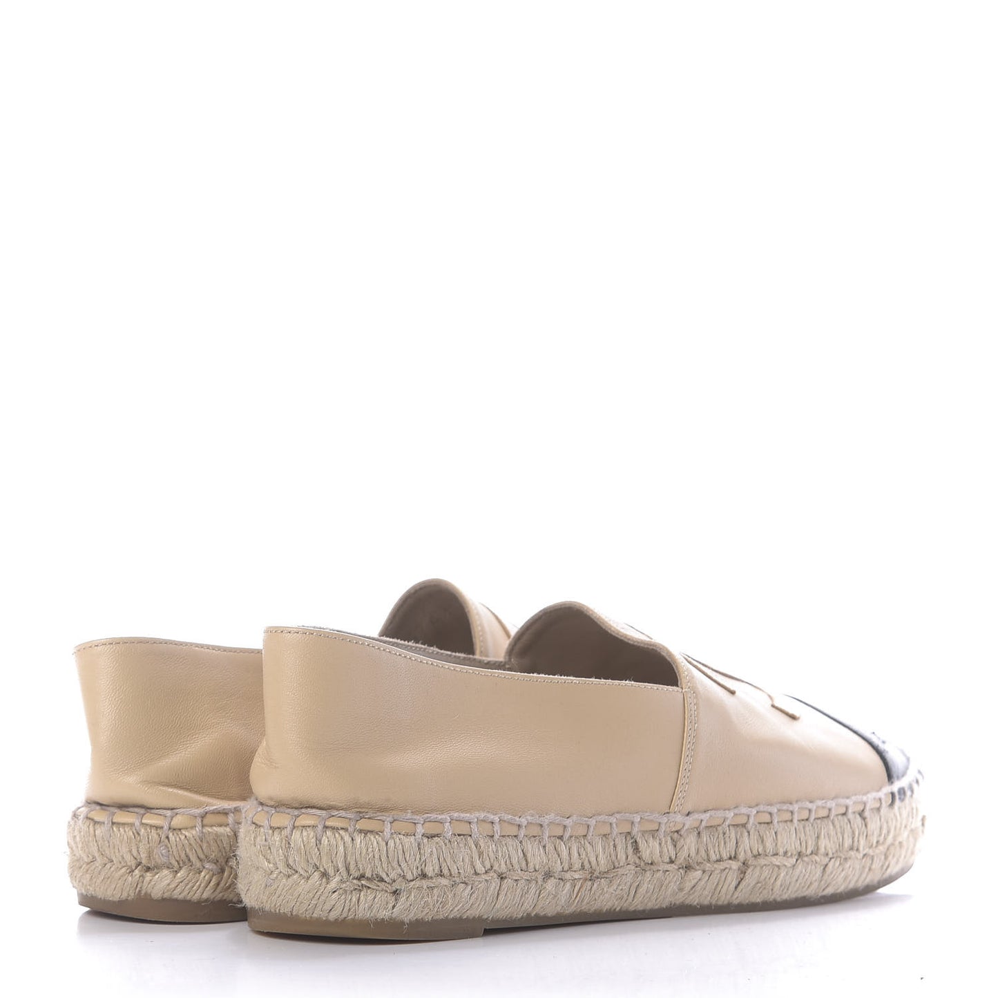 Lambskin CC Espadrilles 36 Beige Black