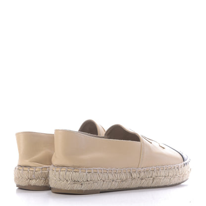 Chanel Lambskin CC Espadrilles 36 Beige Black 4 of 10