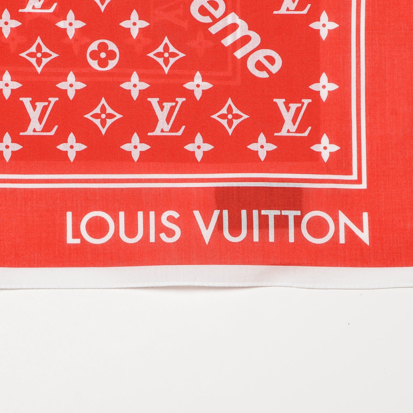 X SUPREME Cotton Monogram Bandana Scarf Red