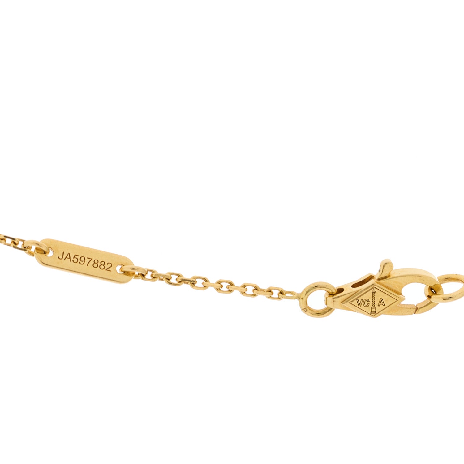 Van Cleef & Arpels 18K Yellow Gold Mother of Pearl Sweet Alhambra Butterfly Pendant Necklace 5 of 6