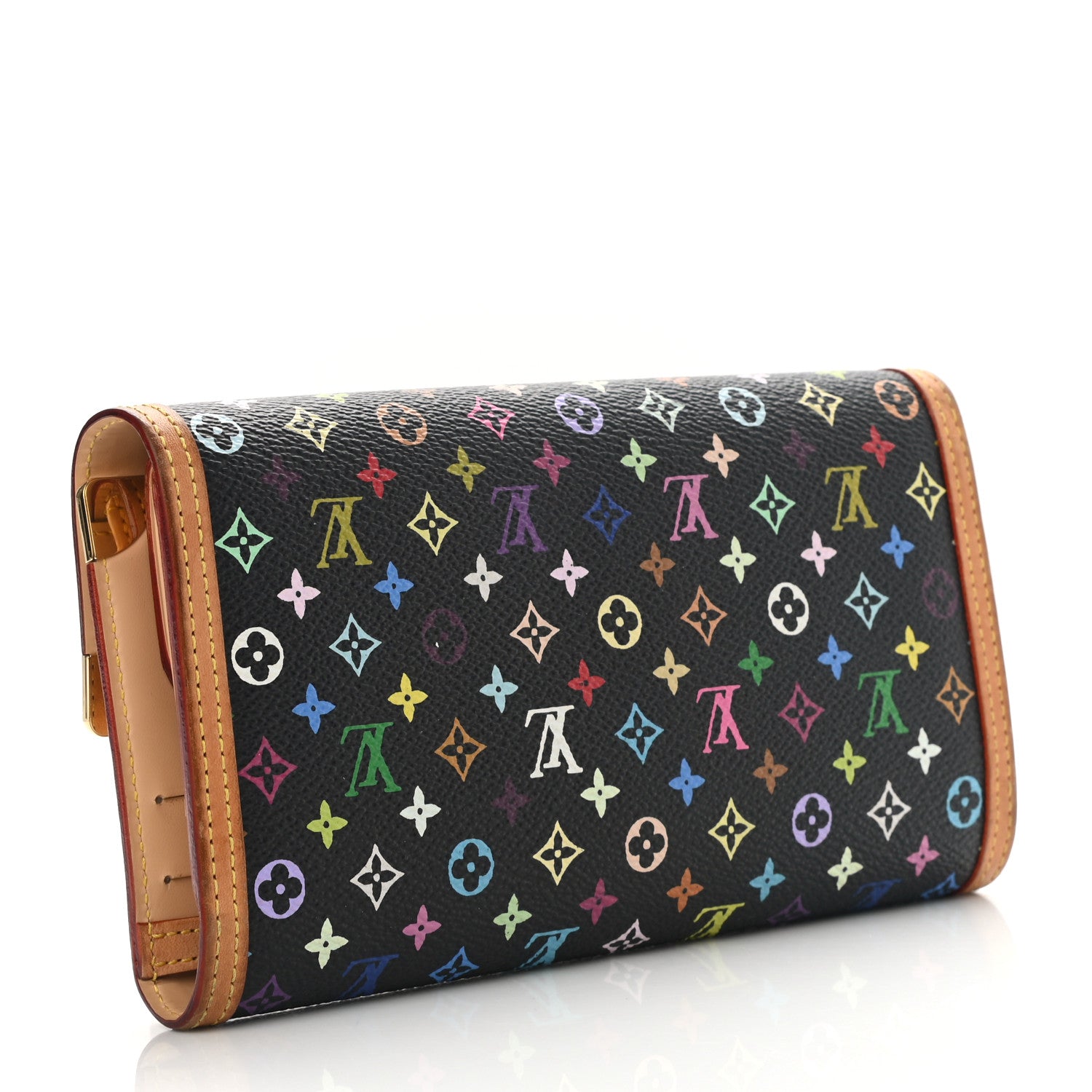 Louis Vuitton Monogram Multicolor Porte Tresor International Wallet Black 3 of 7