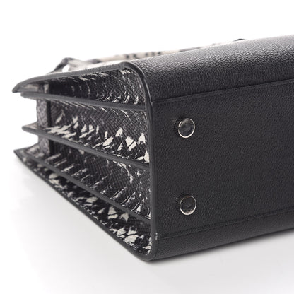 Saint Laurent Grained Calfskin Embossed Python Baby Sac De Jour Black 7 of 10