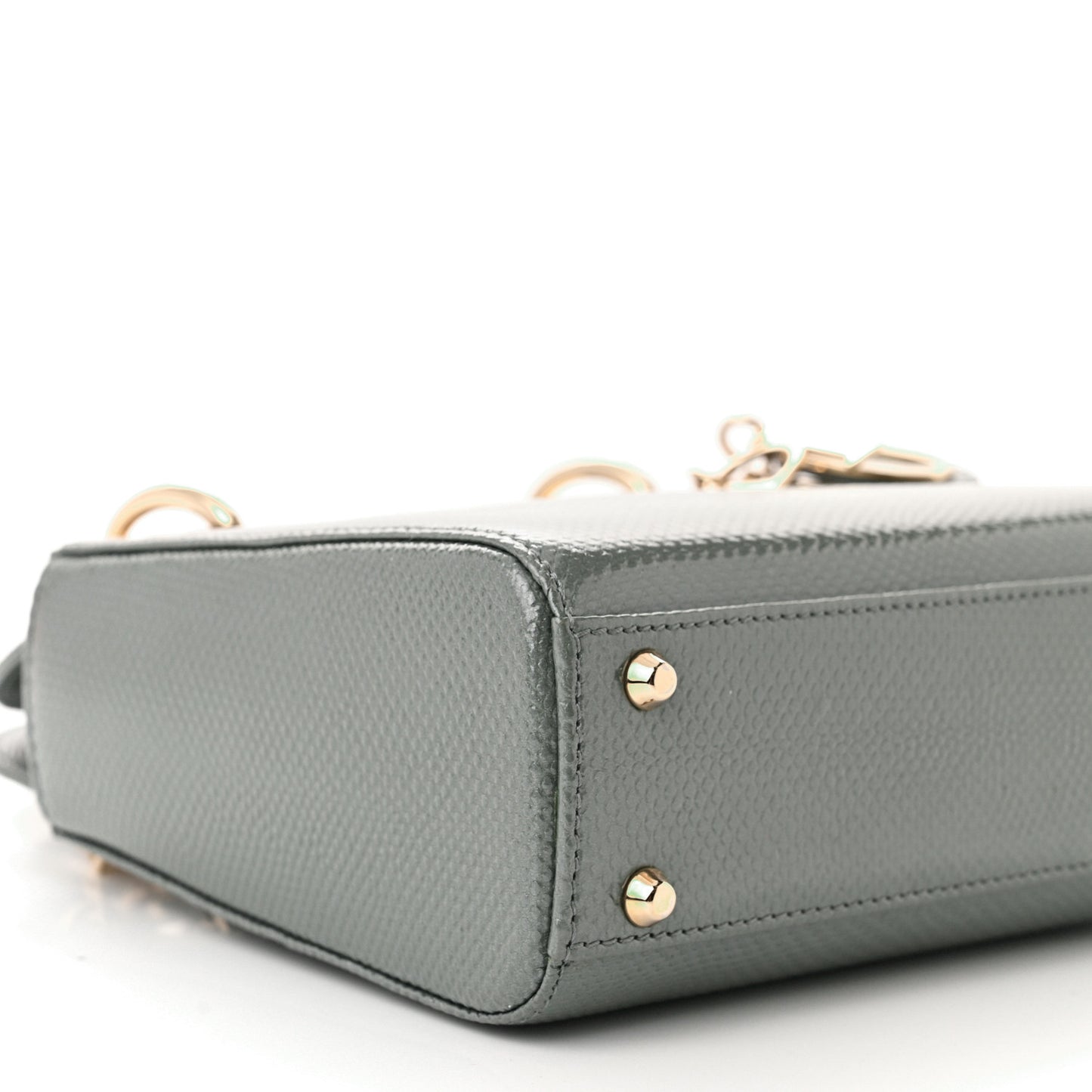 Lizard Mini Lady Dior Light Grey