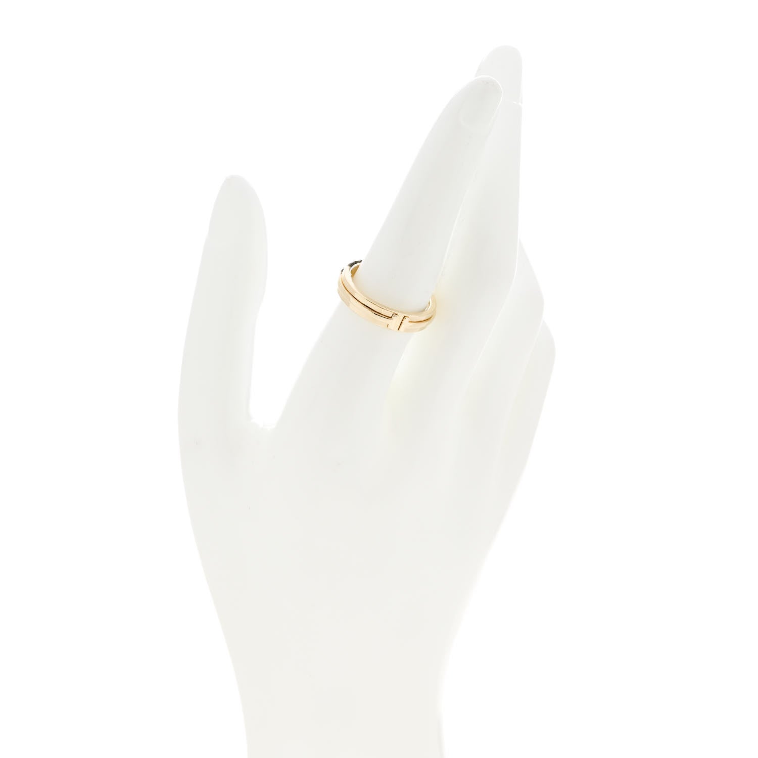 Tiffany 18K Yellow Gold T Two Narrow Ring 56 7.5 2 of 4