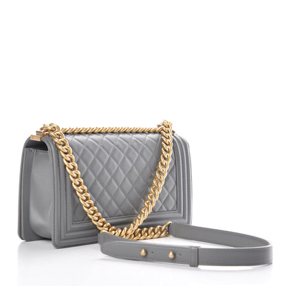 Chanel Lambskin Quilted Medium Boy Flap Grey 3 of 11