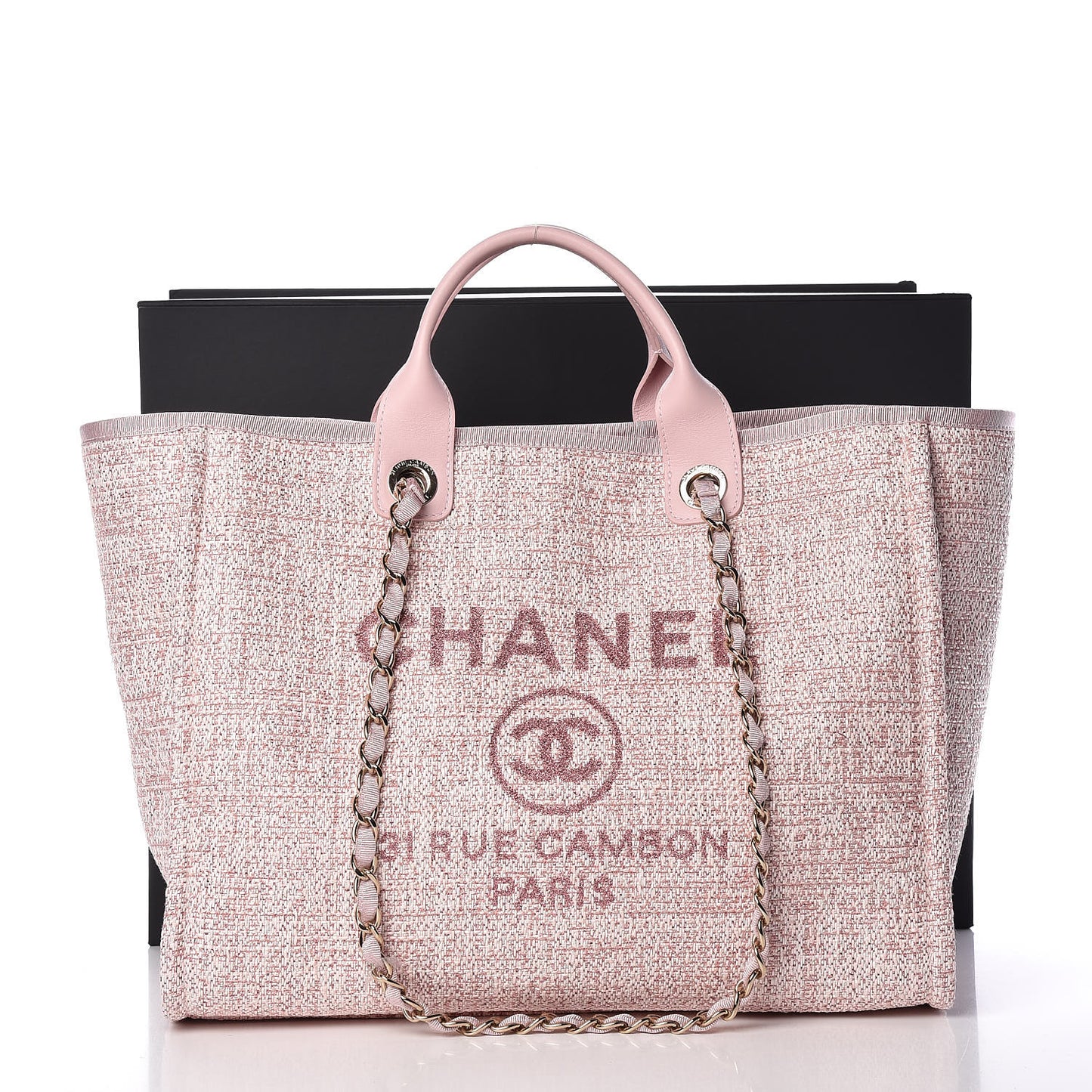 Straw Lurex Large Deauville Tote Pink