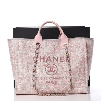 Chanel Straw Lurex Large Deauville Tote Pink 10 of 10