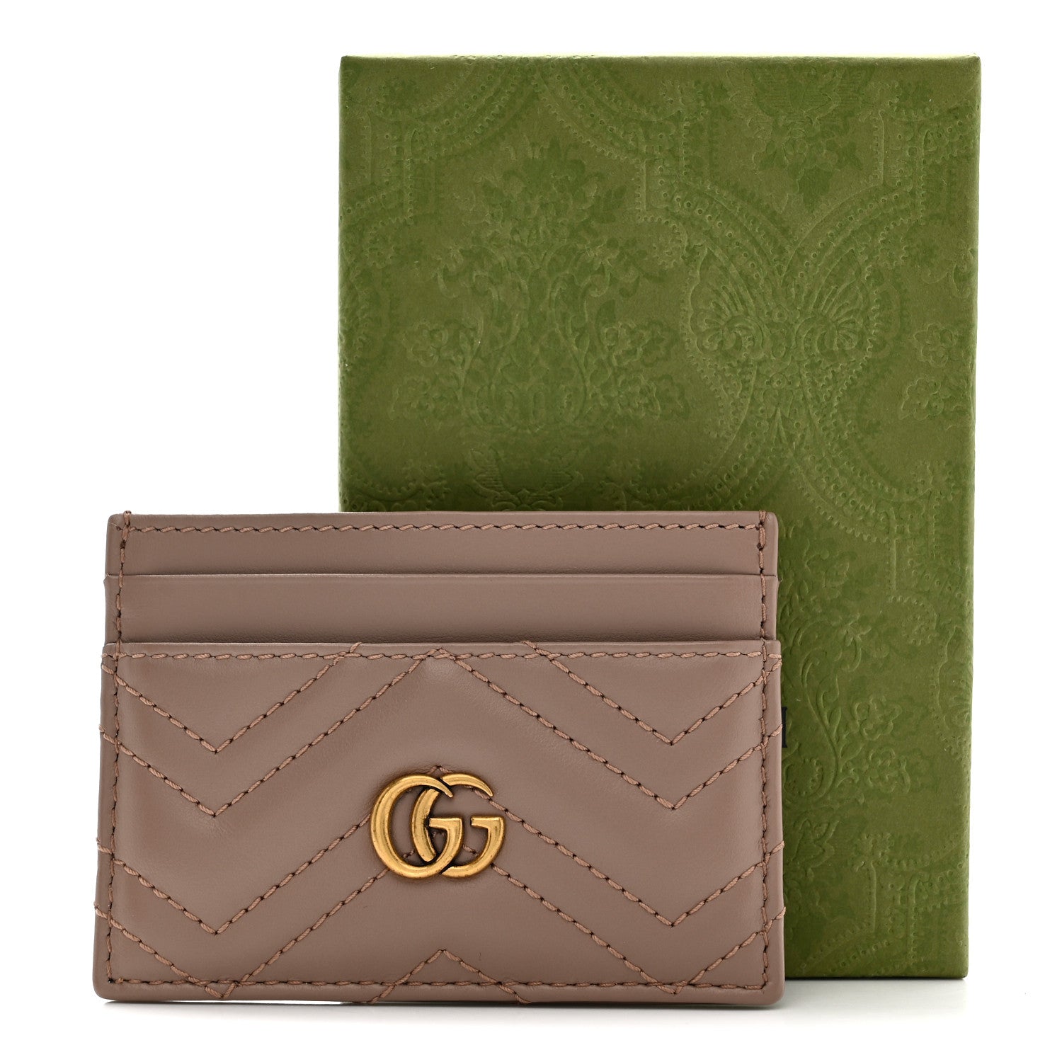 Gucci Calfskin Matelasse GG Marmont Card Holder Porcelain Rose 7 of 7