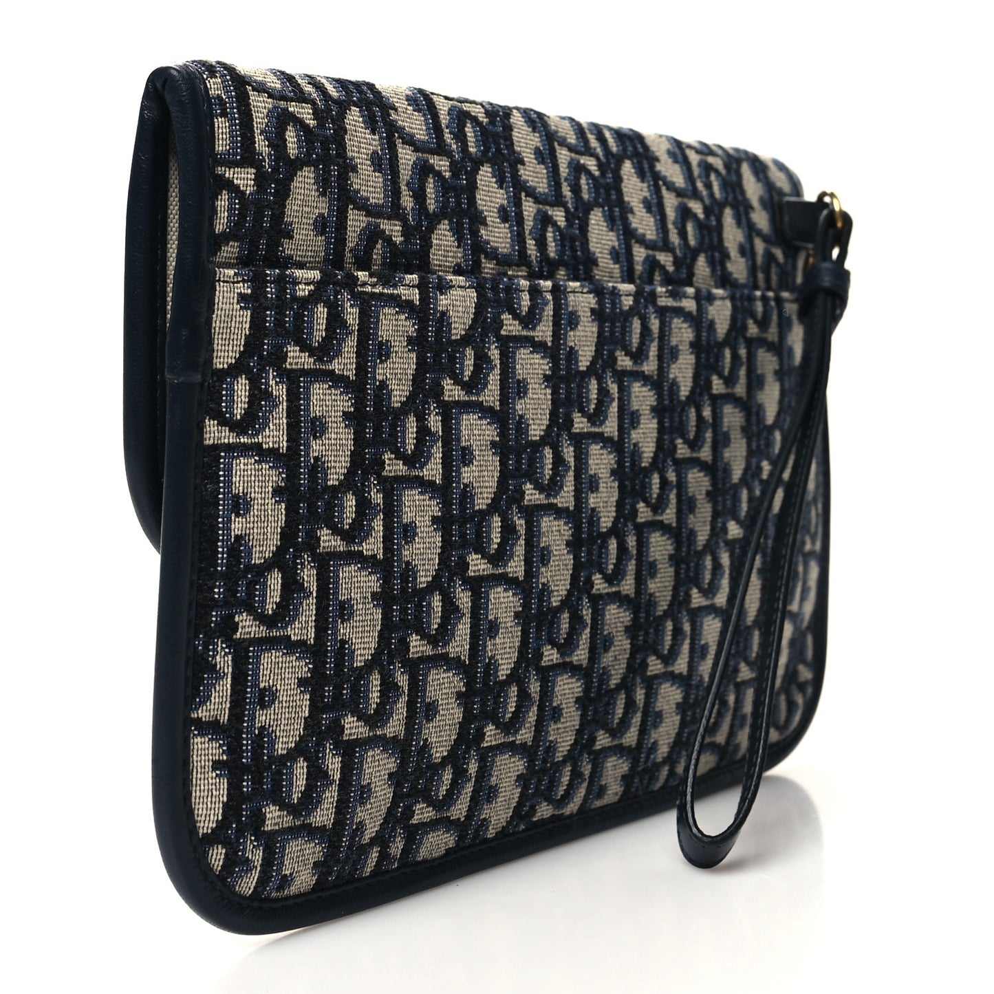 Oblique Flap Pouch Clutch Blue