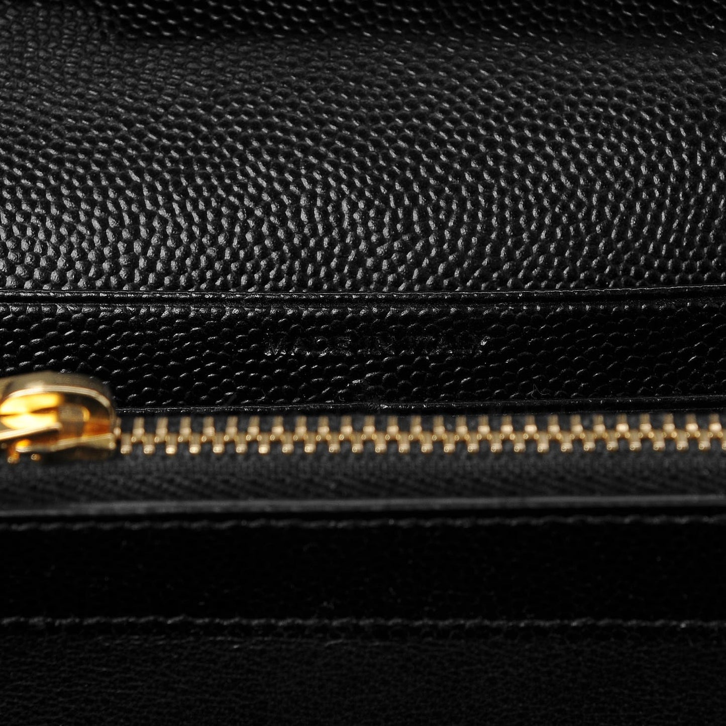 Grain De Poudre Matelasse Chevron Monogram Chain Wallet Black