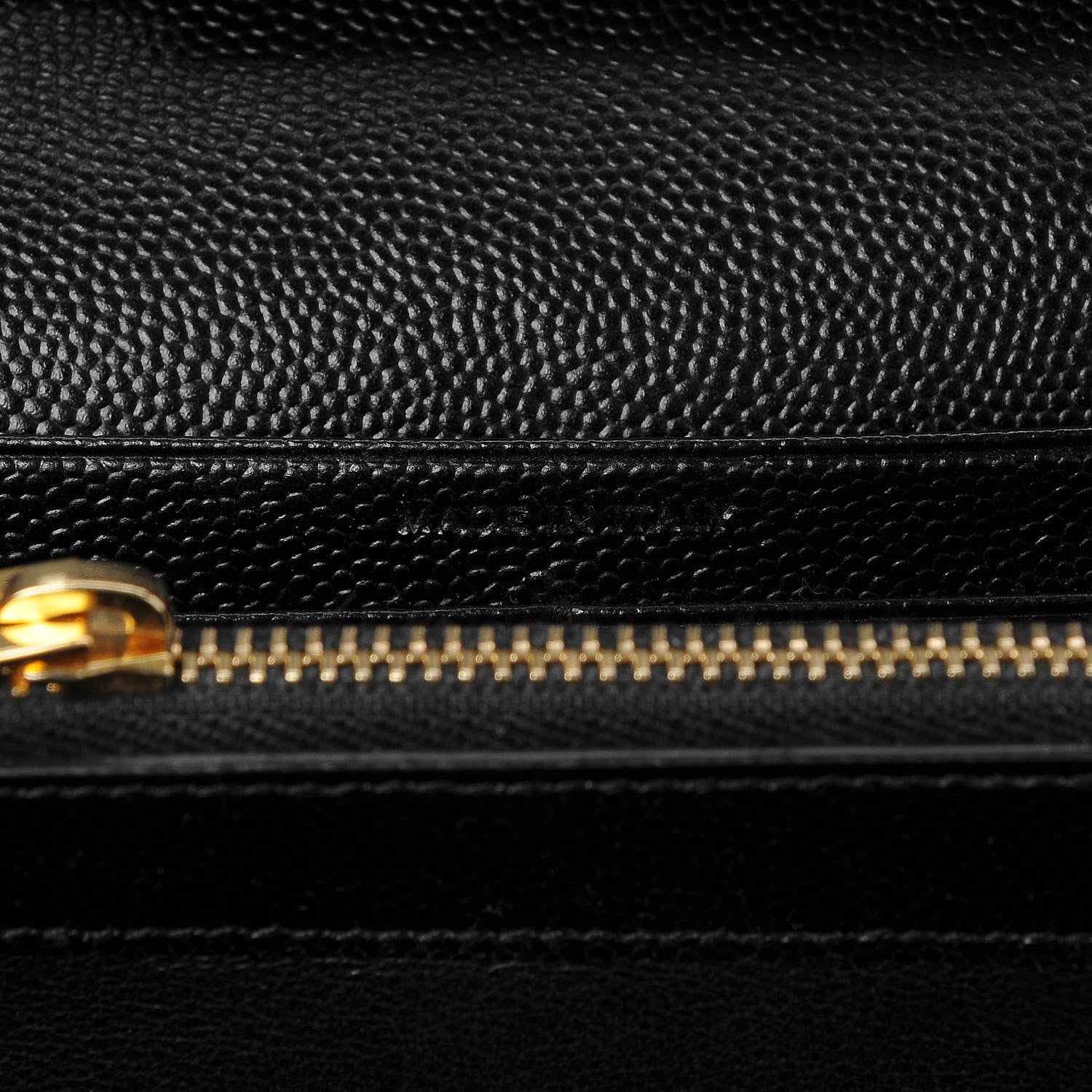 Saint Laurent Grain De Poudre Matelasse Chevron Monogram Chain Wallet Black 7 of 8