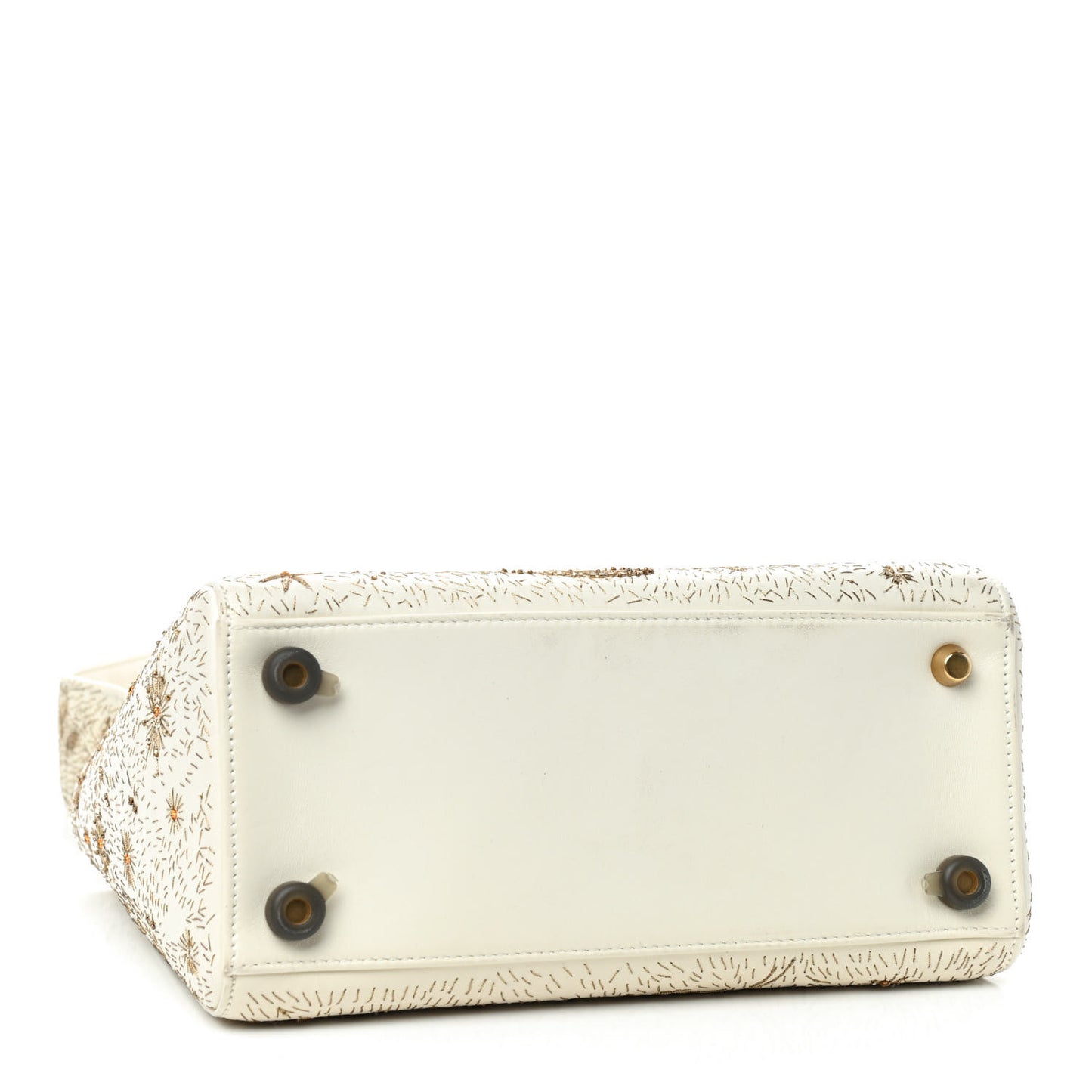 Smooth Calfskin Embroidered The Moon in My Eyes Medium Lady Dior White