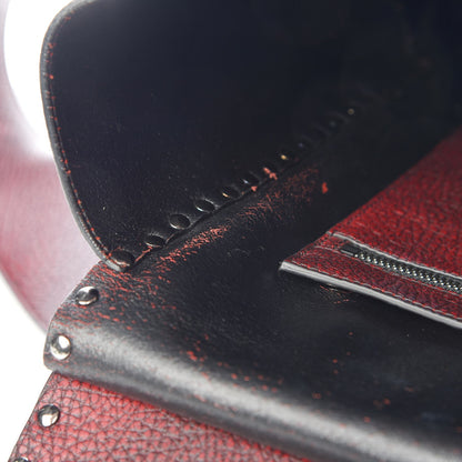 Versace Grained Calfskin Palazzo Studded Backpack Rosso Nero Black 9 of 10