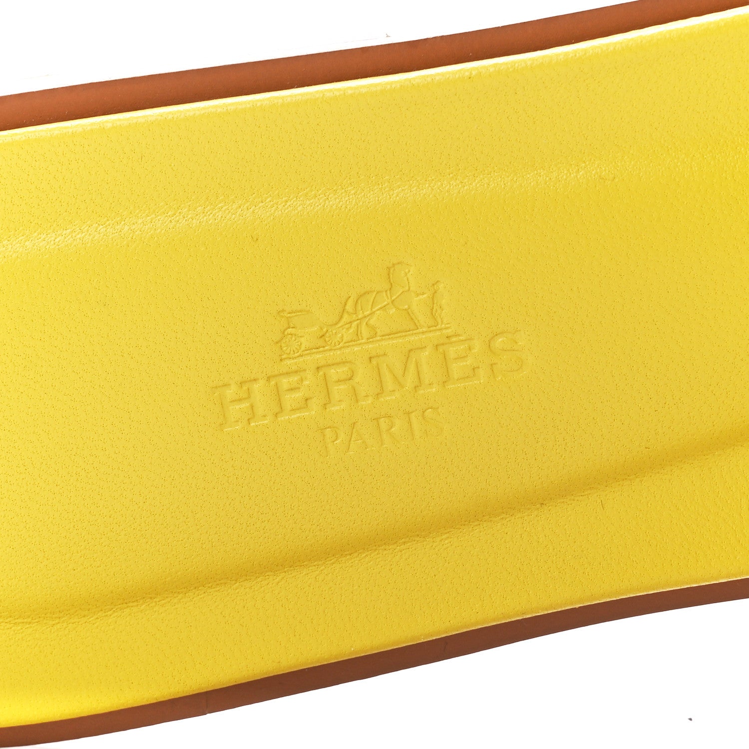 Hermes Suede Goatskin Oran Sandals 38.5 Jaune Bouton D'or 7 of 8