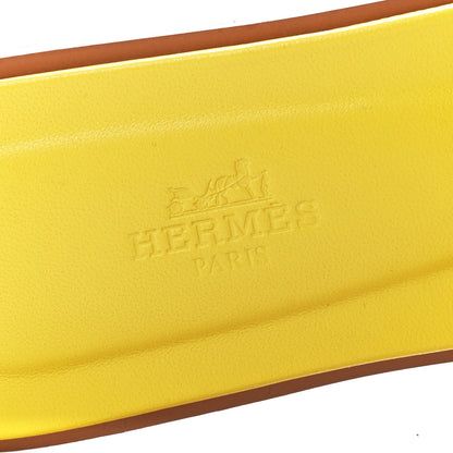 Hermes Suede Goatskin Oran Sandals 38.5 Jaune Bouton D'or 7 of 8