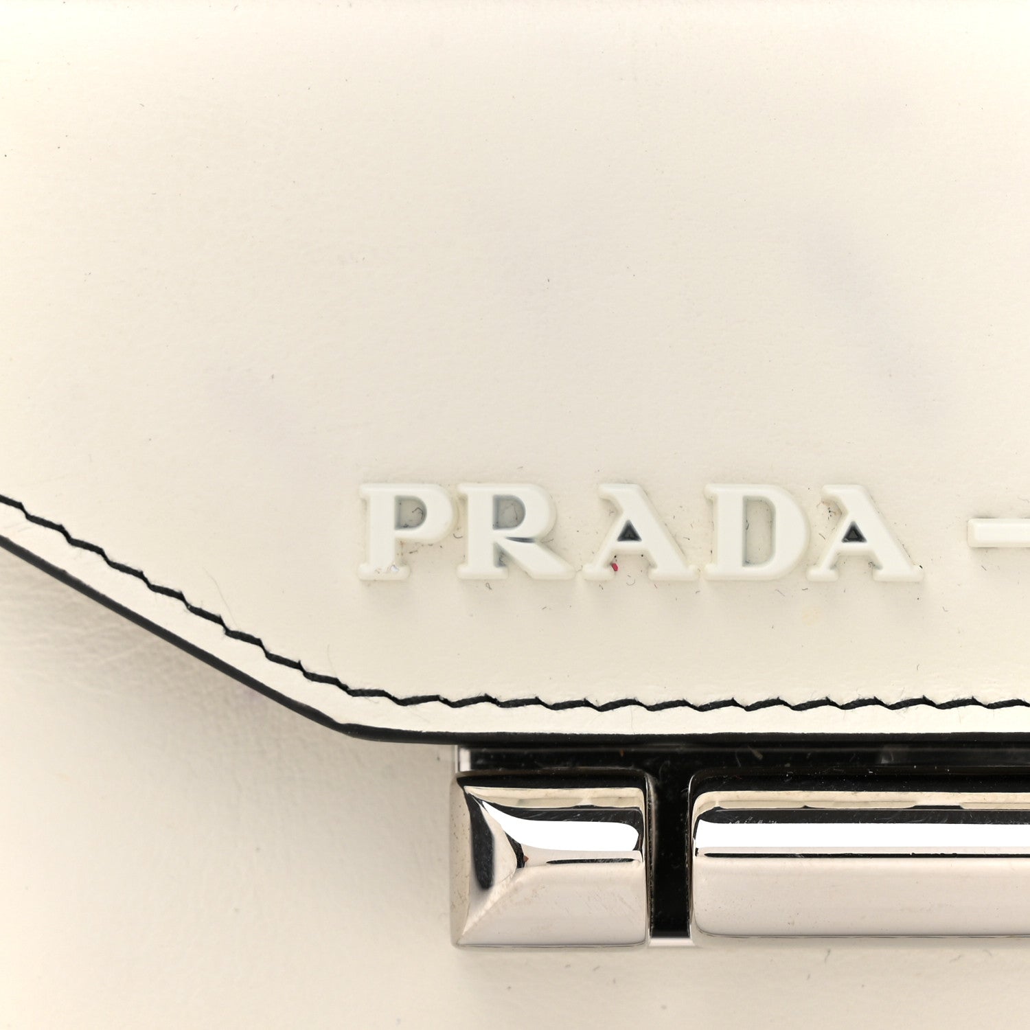 Prada City Calfskin Micro Sidonie Belt Bag 75 30 White Black 8 of 16