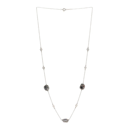 Tiffany Platinum Diamond Tahitian Pearl Elsa Peretti Diamonds by the Yard Station Necklace 3 of 4
