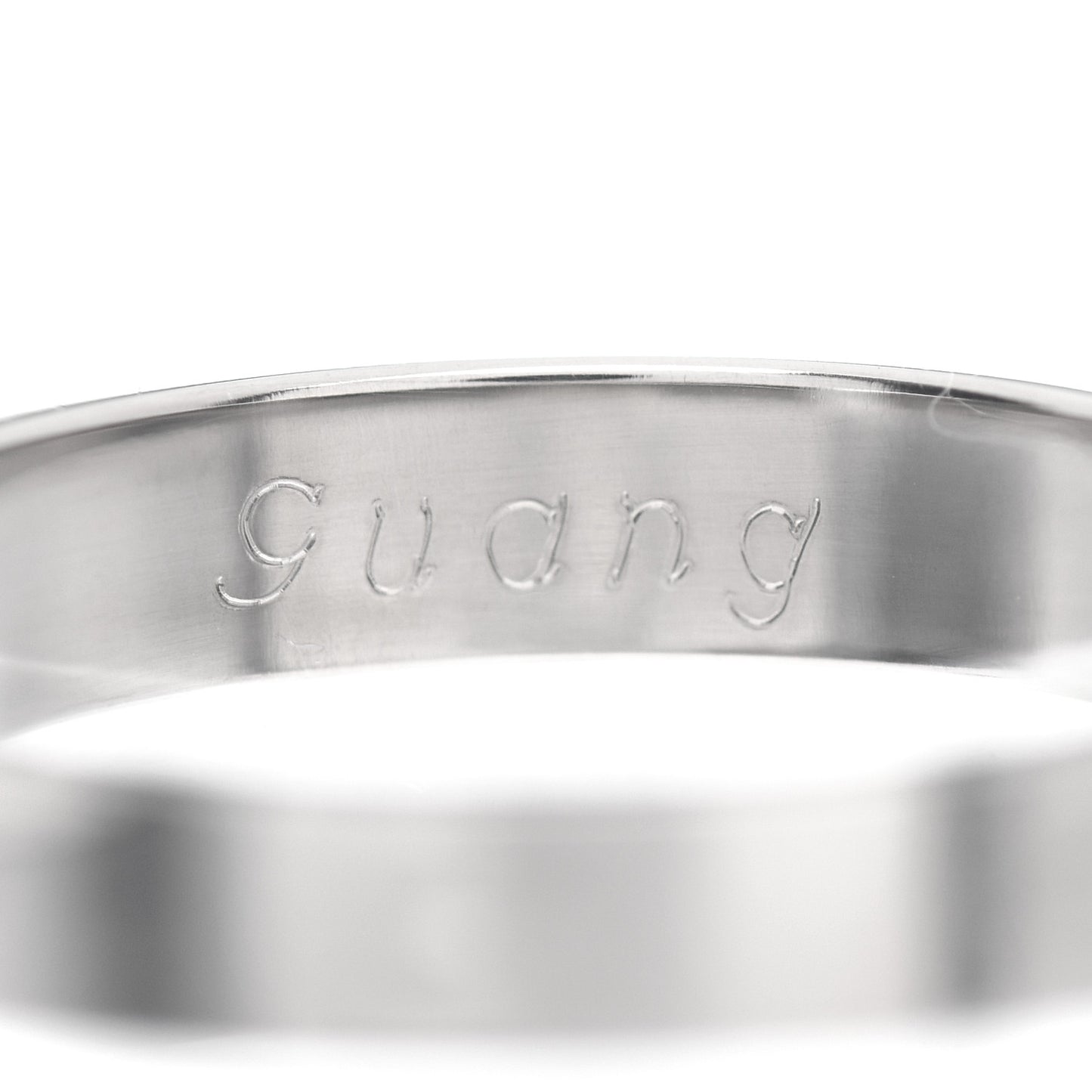 18K White Gold 3.5mm LOVE Wedding Band Ring 54 6.75