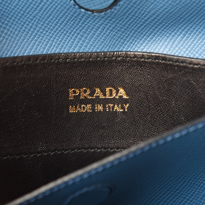 Prada Saffiano Cuir Large Double Bag Cobalto 6 of 16