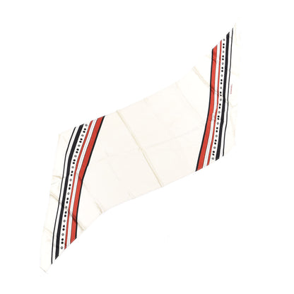 Chanel Silk Striped Scarf White Multicolor 1 of 7