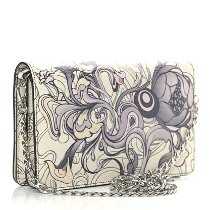 Prada X JAMES JEAN Glace Calfskin Rabbit Print Wallet On Chain Opaline 2 of 8